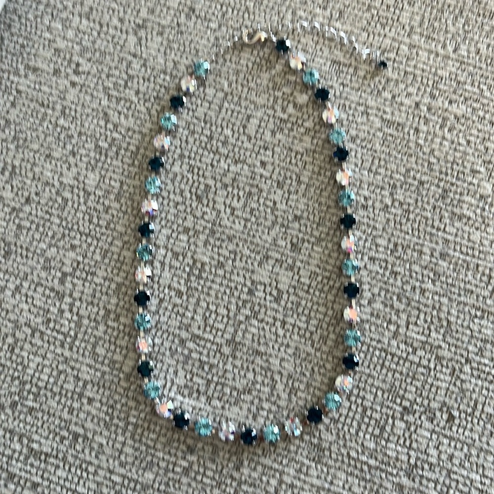 Touchstone Crystal Blue Crystal Necklace NWOT